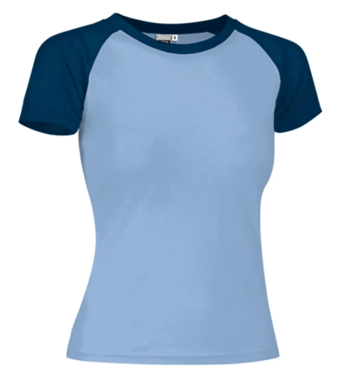 LONDON Tricou dama bicolor 50%pe, 50%bbc, 200gr/mp Bleu-Bleumarin