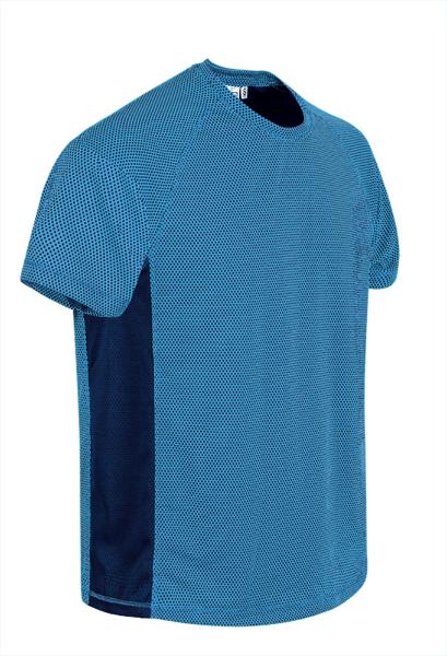 MARATHONER Tricou bicolor 100%pe,150gr/mp Albastru tropical-Bleumarin