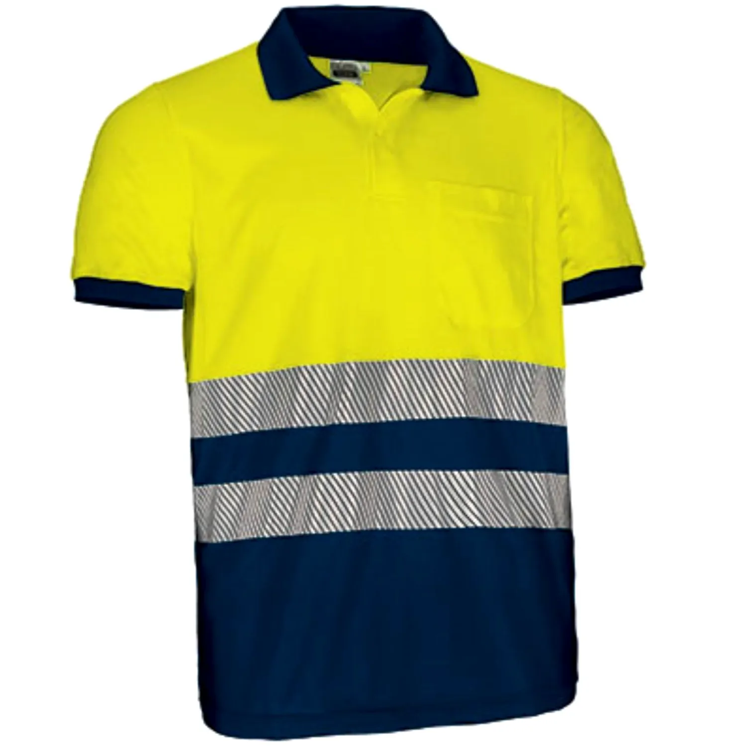 thurso tricou polo de Înaltă vizibilitate cu buzunar galben bleumarin
