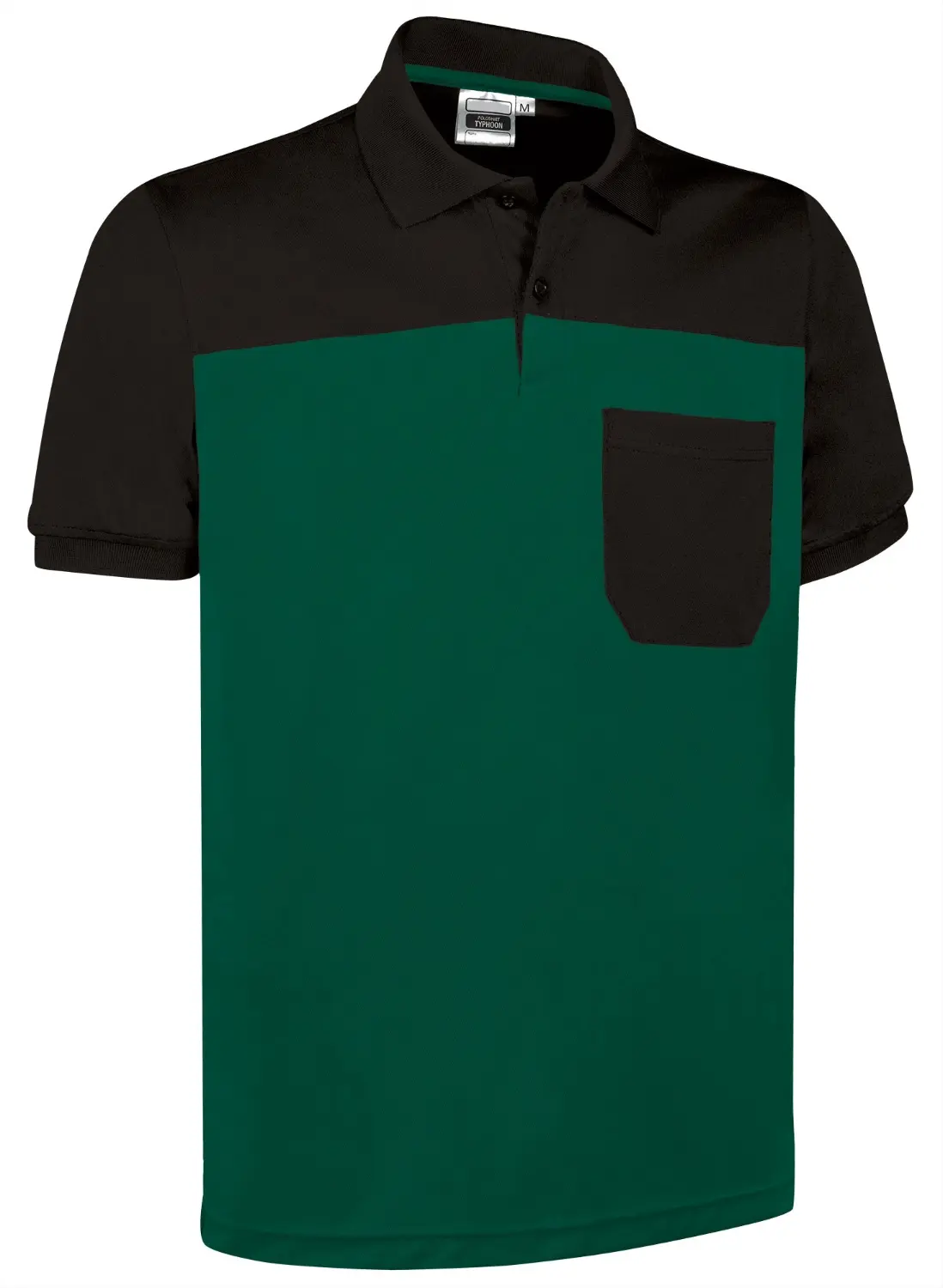 TYPHOON Tricou polo tehnic bicolor Verde sticla-Negru