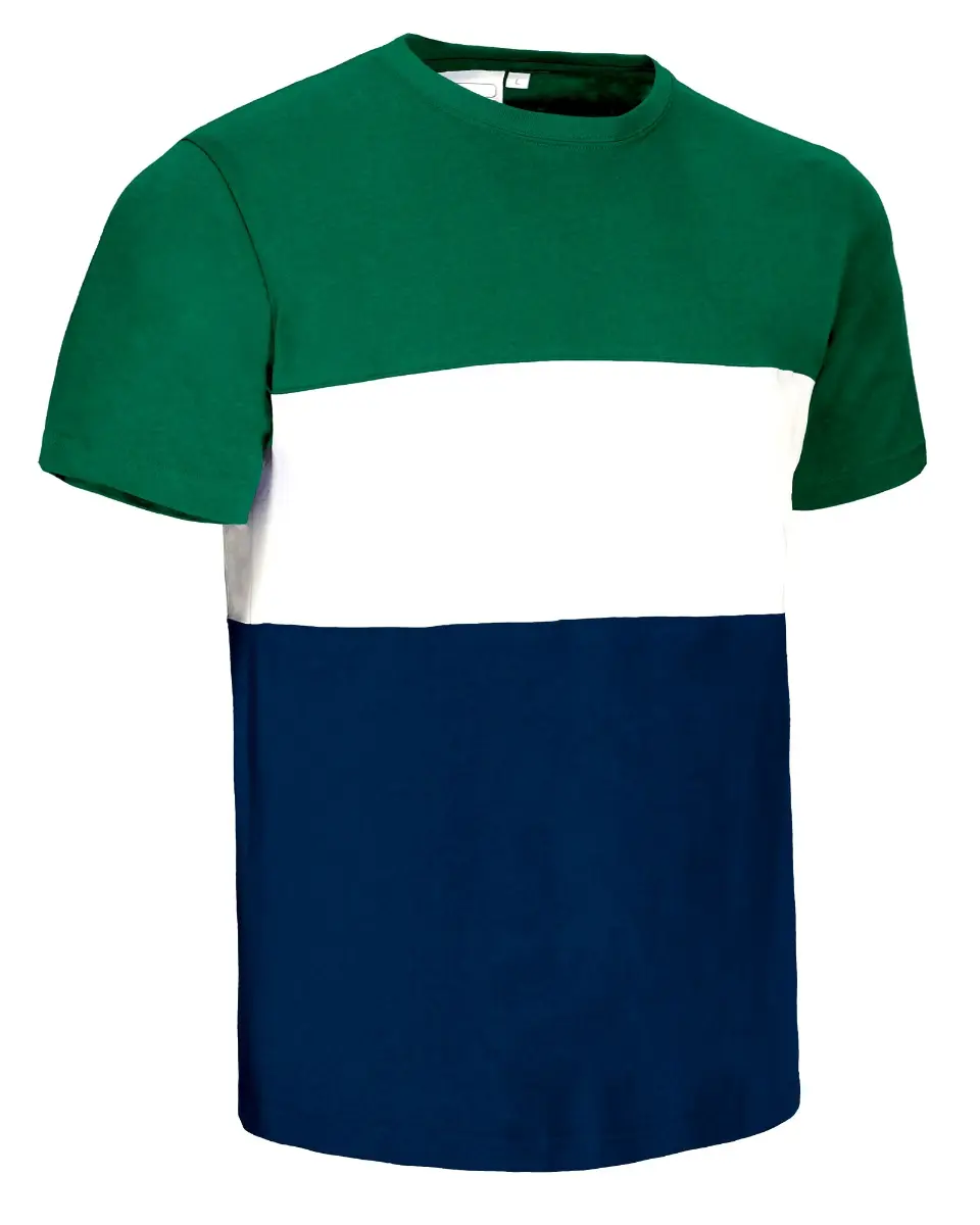 VARISITY Tricou design tricolor 100% bbc, 160 gr/mp Verde-Alb-Bleumarin