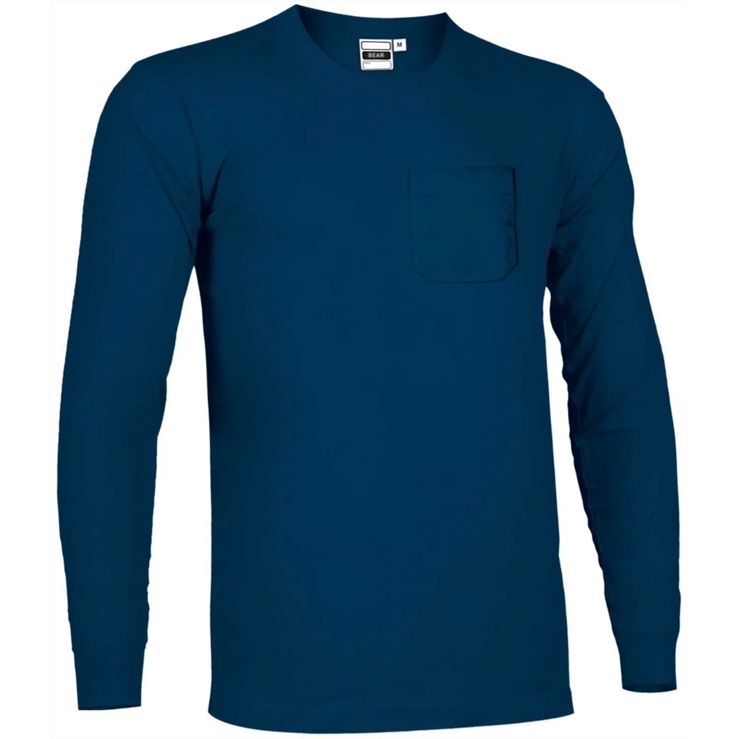 Tricou Unisex BEAR Bumbac 100%, 160g - buzunar si mânecă lungă, Bleumarin orion