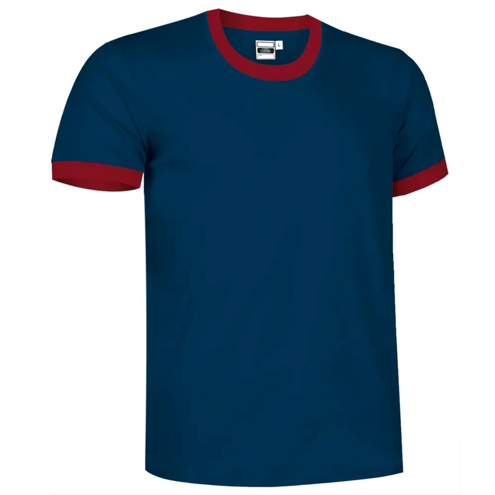 COMBI Tricou de mânecă scurtă și design bicolor Bleumarin 0rion-Rosu lotus