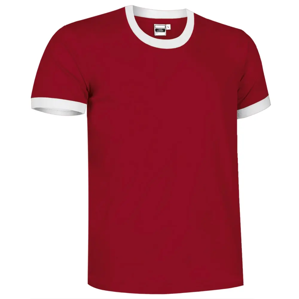 COMBI Tricou de mânecă scurtă și design bicolor Rosu lotus-Alb