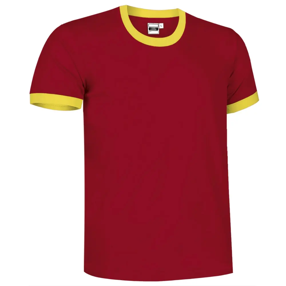 COMBI Tricou de mânecă scurtă și design bicolor Rosu lotus-Galben