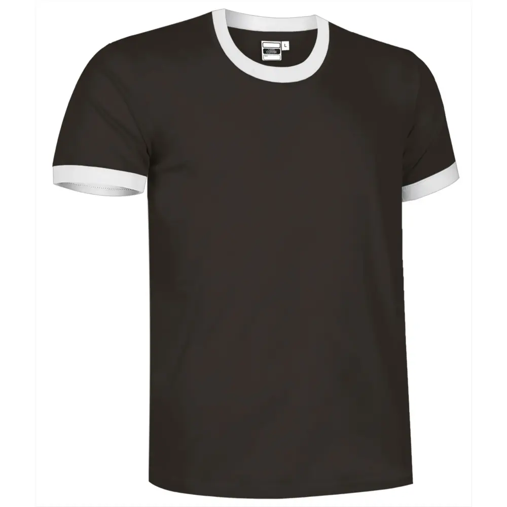 COMBI Tricou de mânecă scurtă și design bicolor Negru-Alb