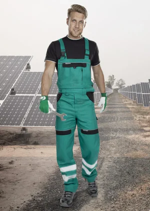 ARDON®COOL TREND REFLEX Pantaloni cu pieptar Bumbac Verde-Negru