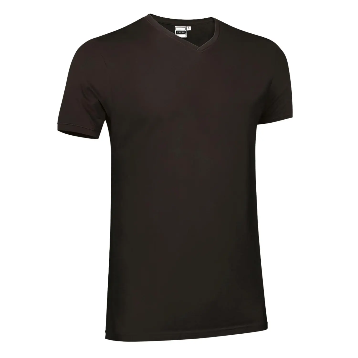 FRESH Tricou slim fit cu mânecă scurtă și decolteu în V Negru