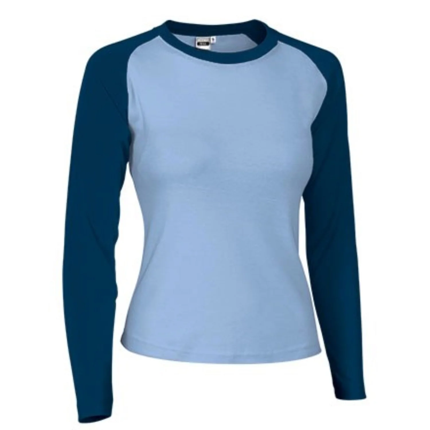 NIKA Tricou cu mânecă lungă și design original în două tonuri, pentru femei Bleu-Bleumarin orion