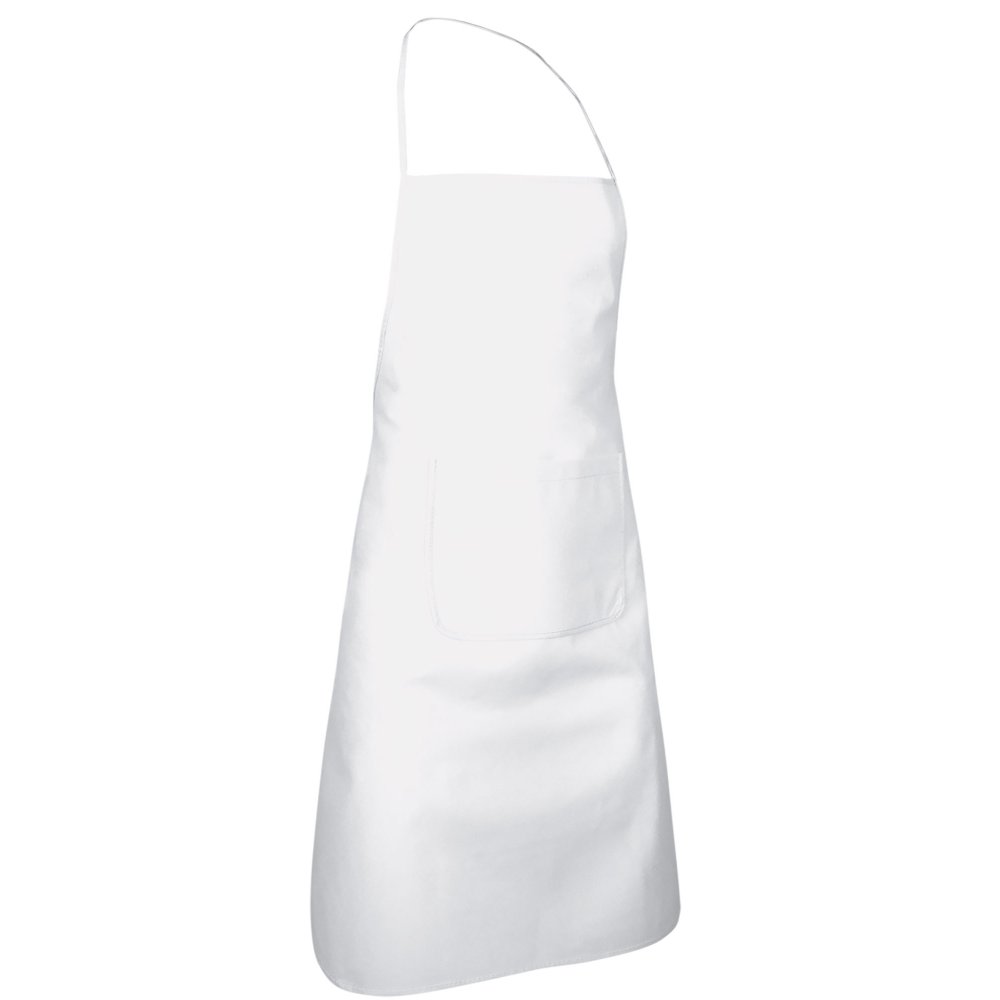 PEPPER Șorț cu pieptar și buzunar, din material nețesut Alb