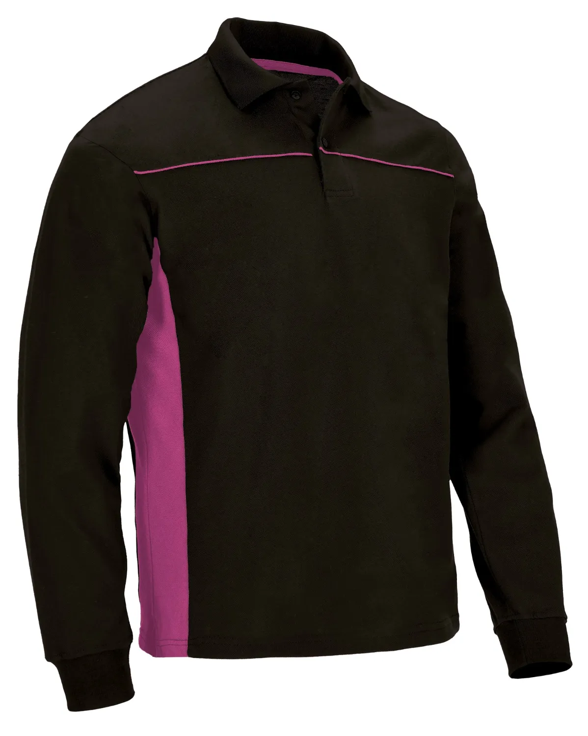 THUNDER ML Tricou POLO Pique Bicolor Unisex Negru-Roz magenta
