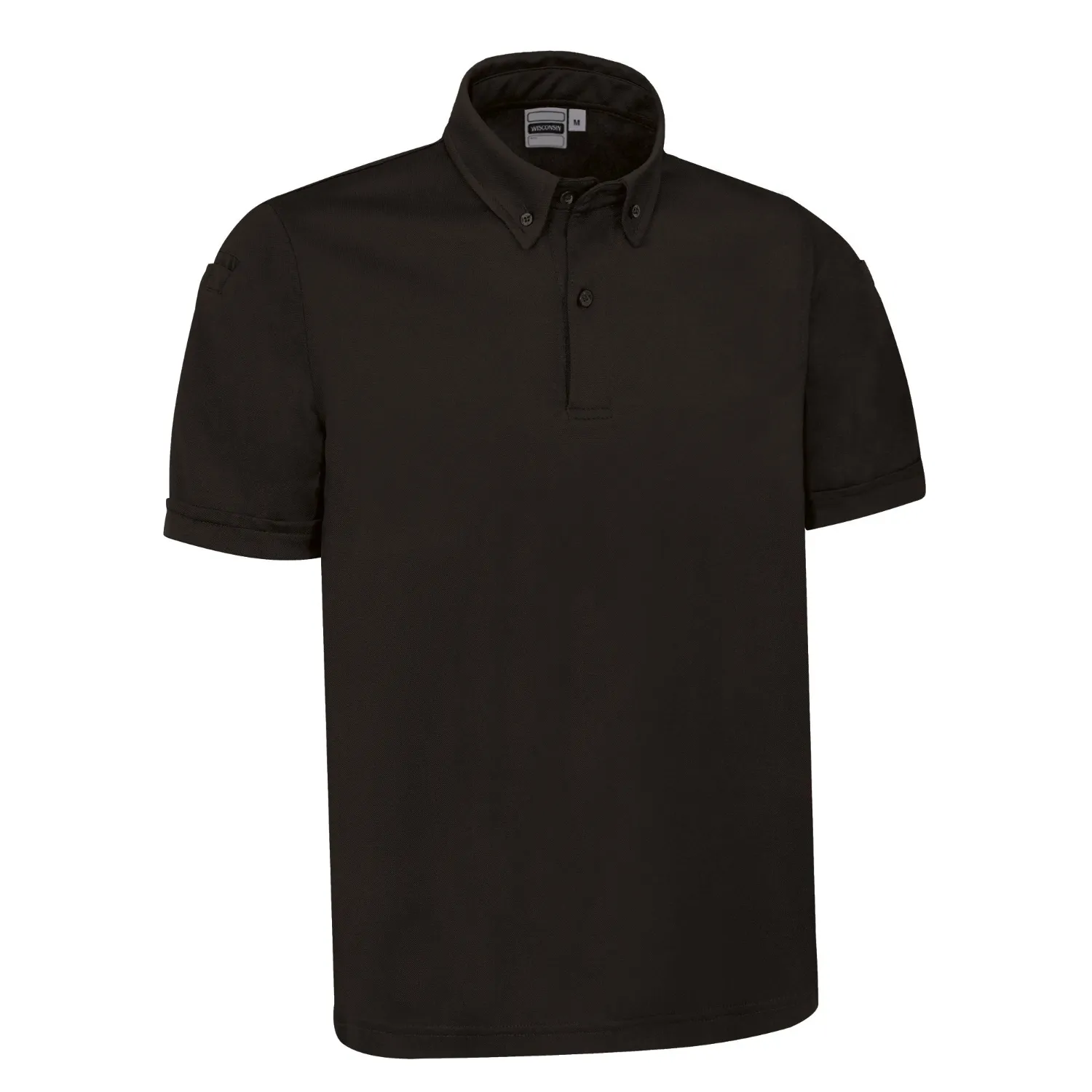 WISCONSIN Tricou polo tehnic de mânecă scurtă Negru