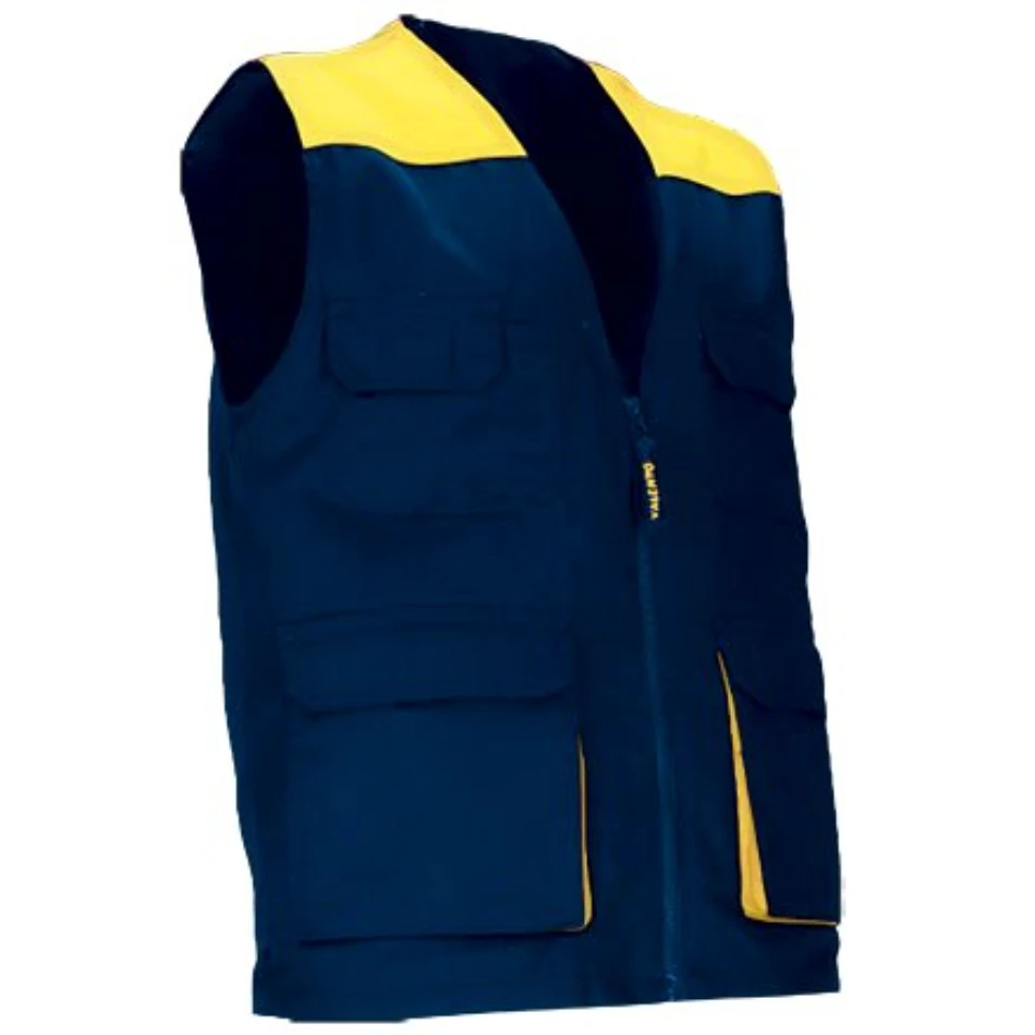 Vestă Lucru THUNDER Multi-buzunare | Bicolor | Twill 200g/mp Bleumarin orion-Galben lemon