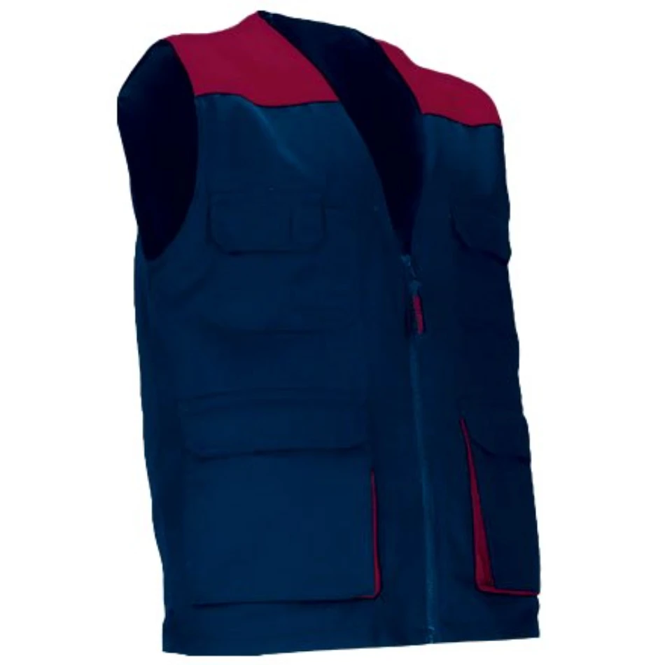 Vestă Lucru THUNDER Multi-buzunare | Bicolor | Twill 200g/mp Bleumarin orion-Grena mahon