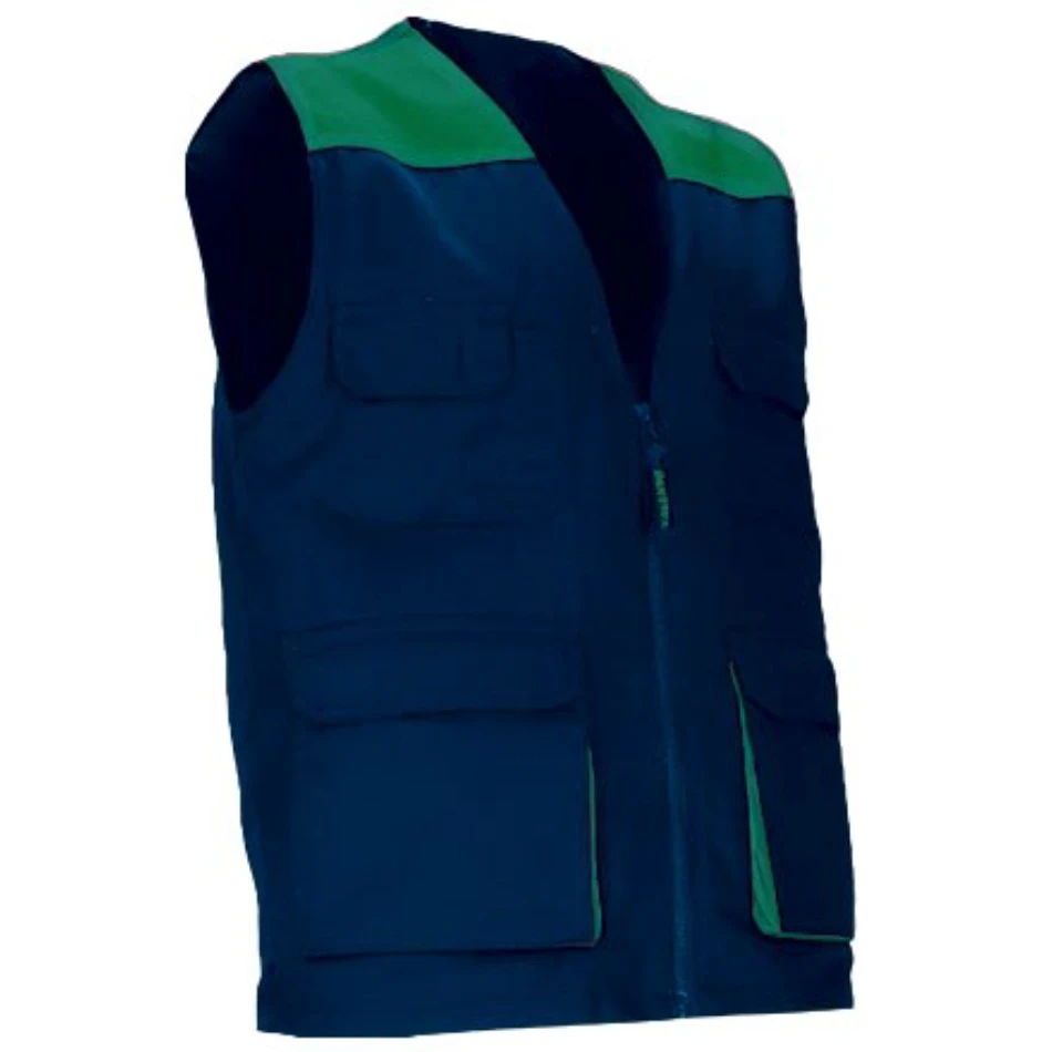 Vestă Lucru THUNDER Multi-buzunare | Bicolor | Twill 200g/mp Bleumarin orion-Verde kelly
