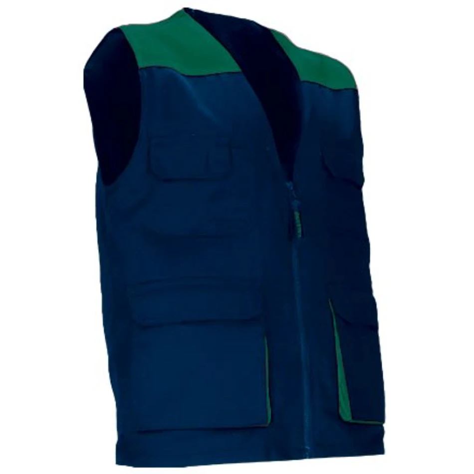Vestă Lucru THUNDER Multi-buzunare | Bicolor | Twill 200g/mp Bleumarin orion-Verde sticla