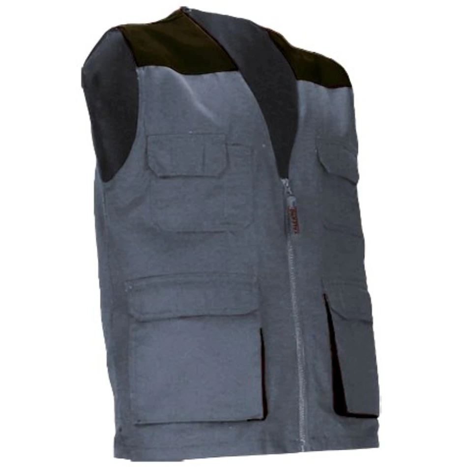 Vestă Lucru THUNDER Multi-buzunare | Bicolor | Twill 200g/mp Gri-Negru