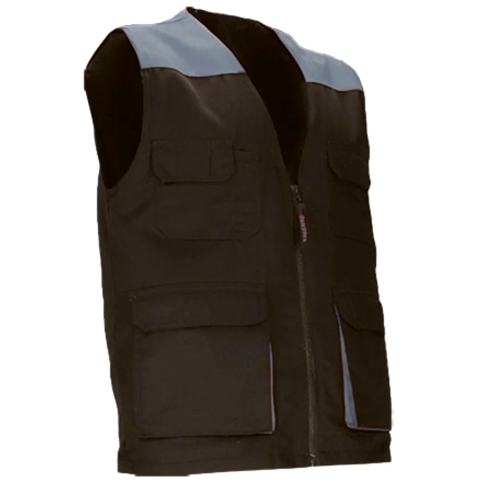 Vestă Lucru THUNDER Multi-buzunare | Bicolor | Twill 200g/mp Negru-Gri