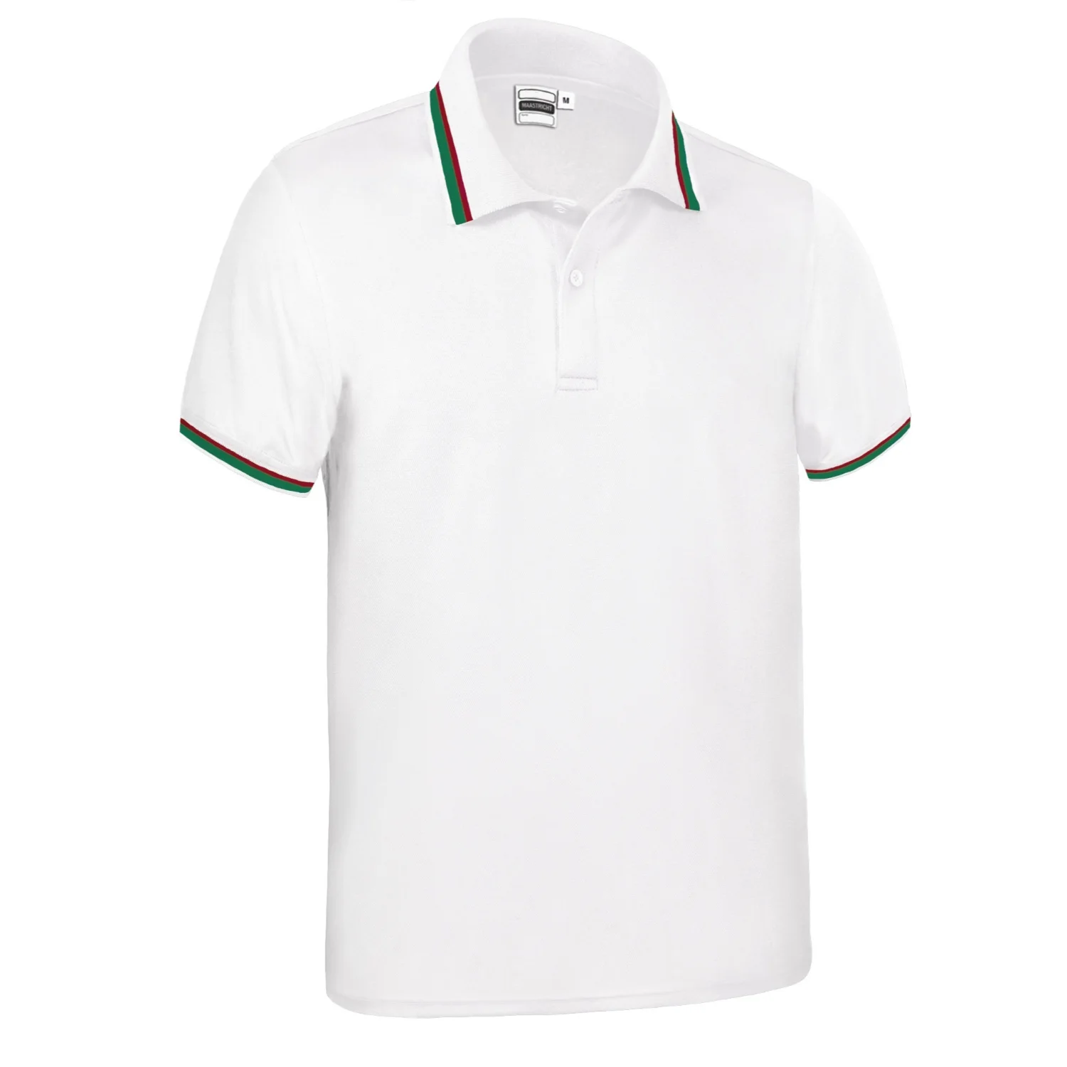 MAASTRICHT Tricou polo tehnic cu mânecă scurtă și design culori steaguri Alb-Portugalia