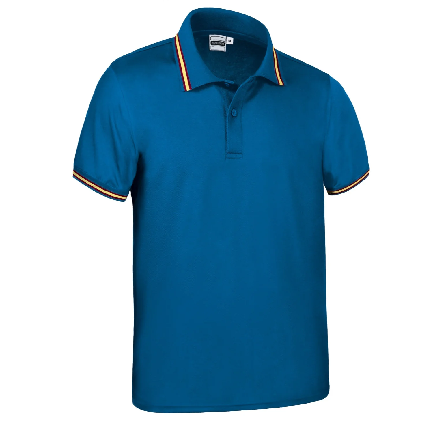 MAASTRICHT Tricou polo tehnic cu mânecă scurtă și design culori steaguri Albastru royal-Spania