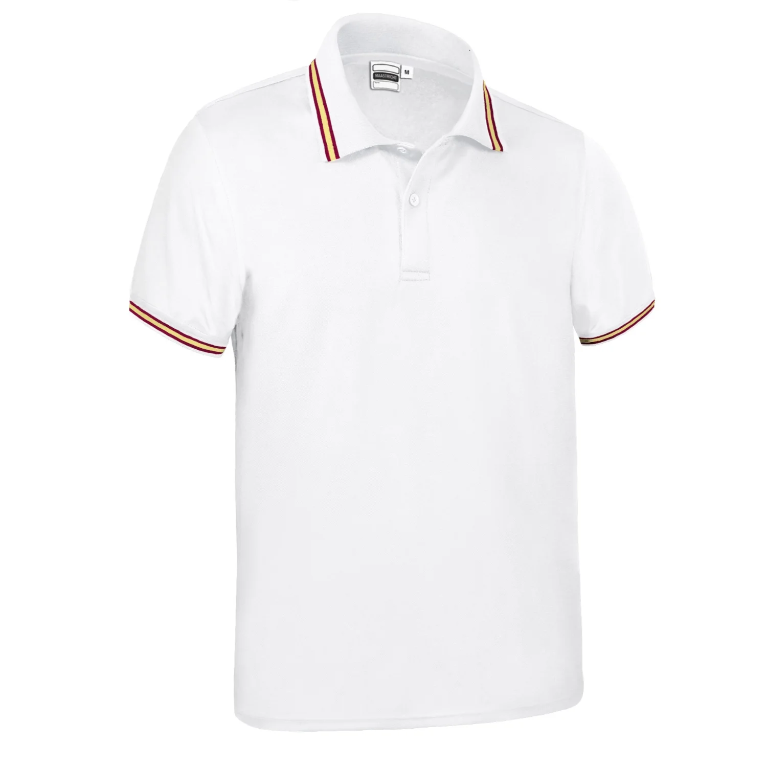 MAASTRICHT Tricou polo tehnic cu mânecă scurtă și design culori steaguri Alb-Spania