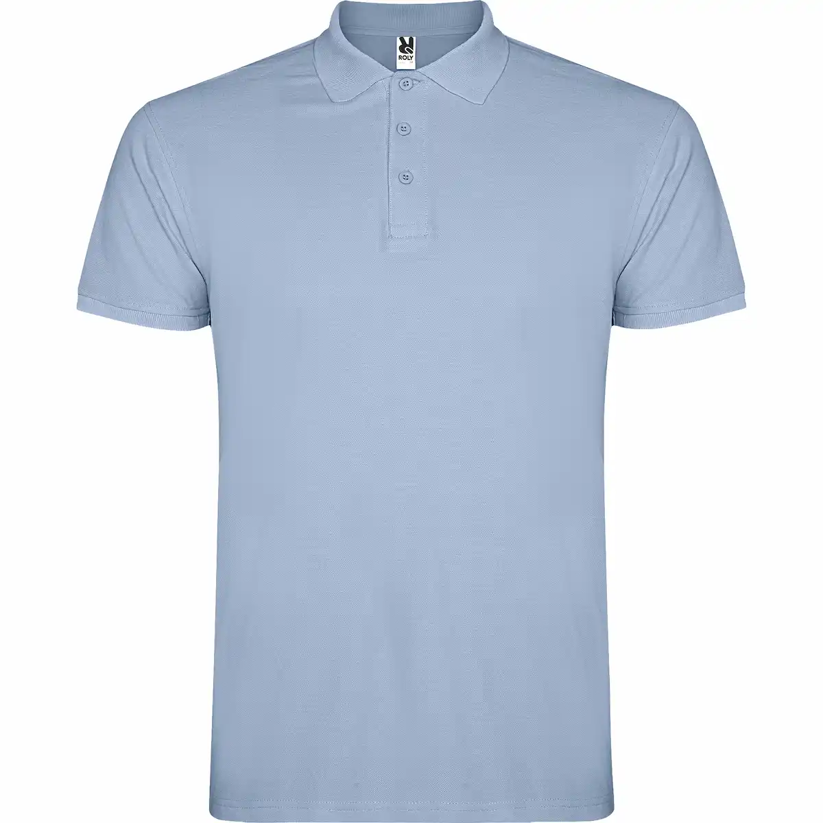 star tricou polo roly, bumbac 100%, 200gr/mp, cu mânecă scurtă, albastru zen