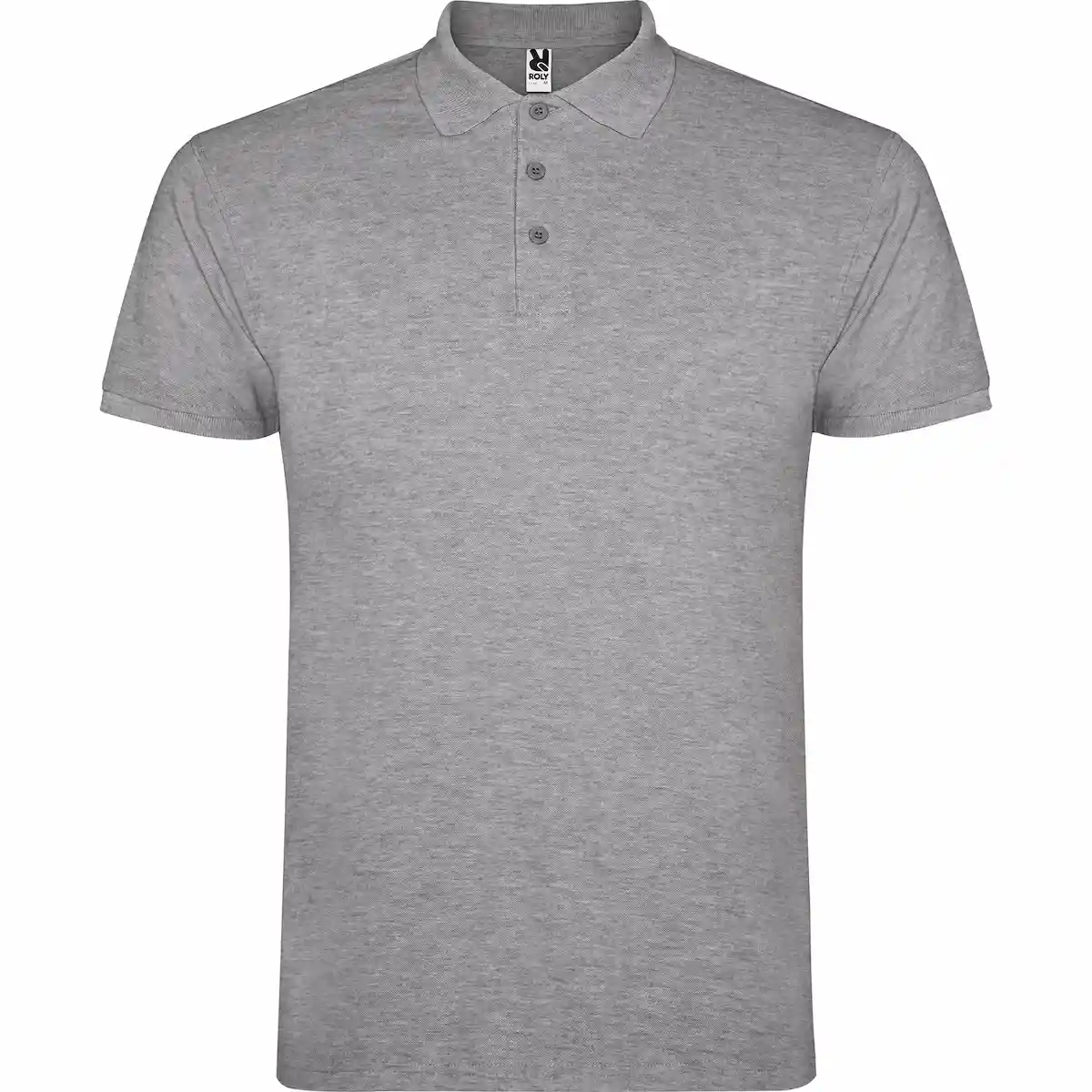 star tricou polo roly, bumbac 100%, 200gr/mp, cu mânecă scurtă, gri melange