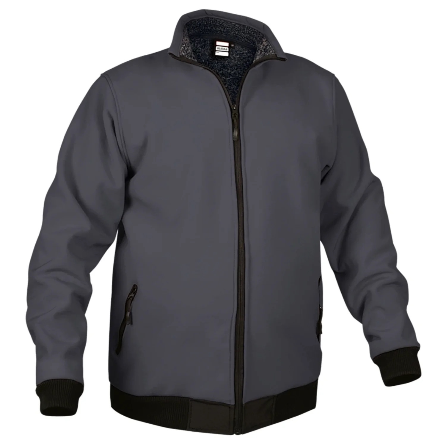 Jachetă softshell cu captuseala, din țesătură softshell elastică foarte groasă hidrofuga ALASKA Gri inchis