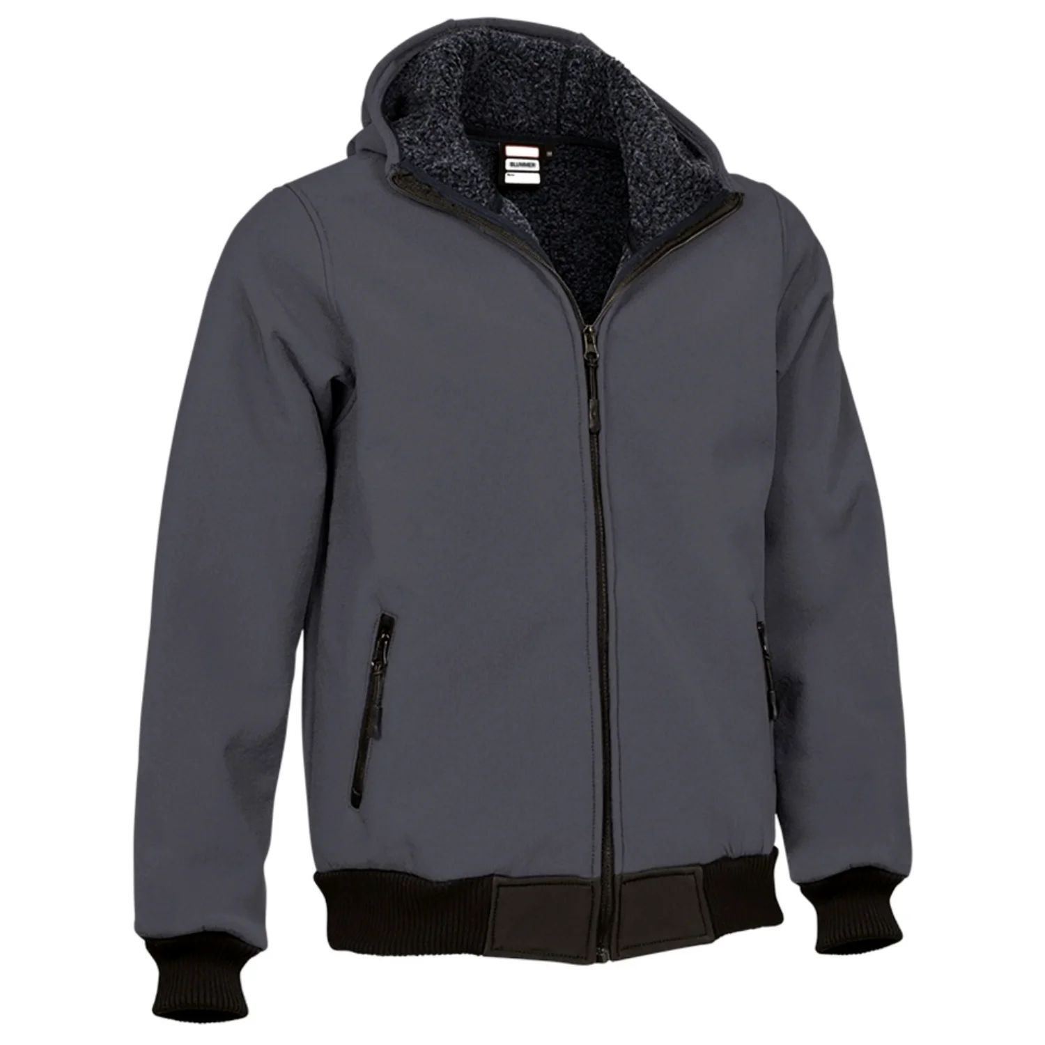 Jachetă softshell de iarna, cu glugă | Blummer Hidrofugă Gri inchis