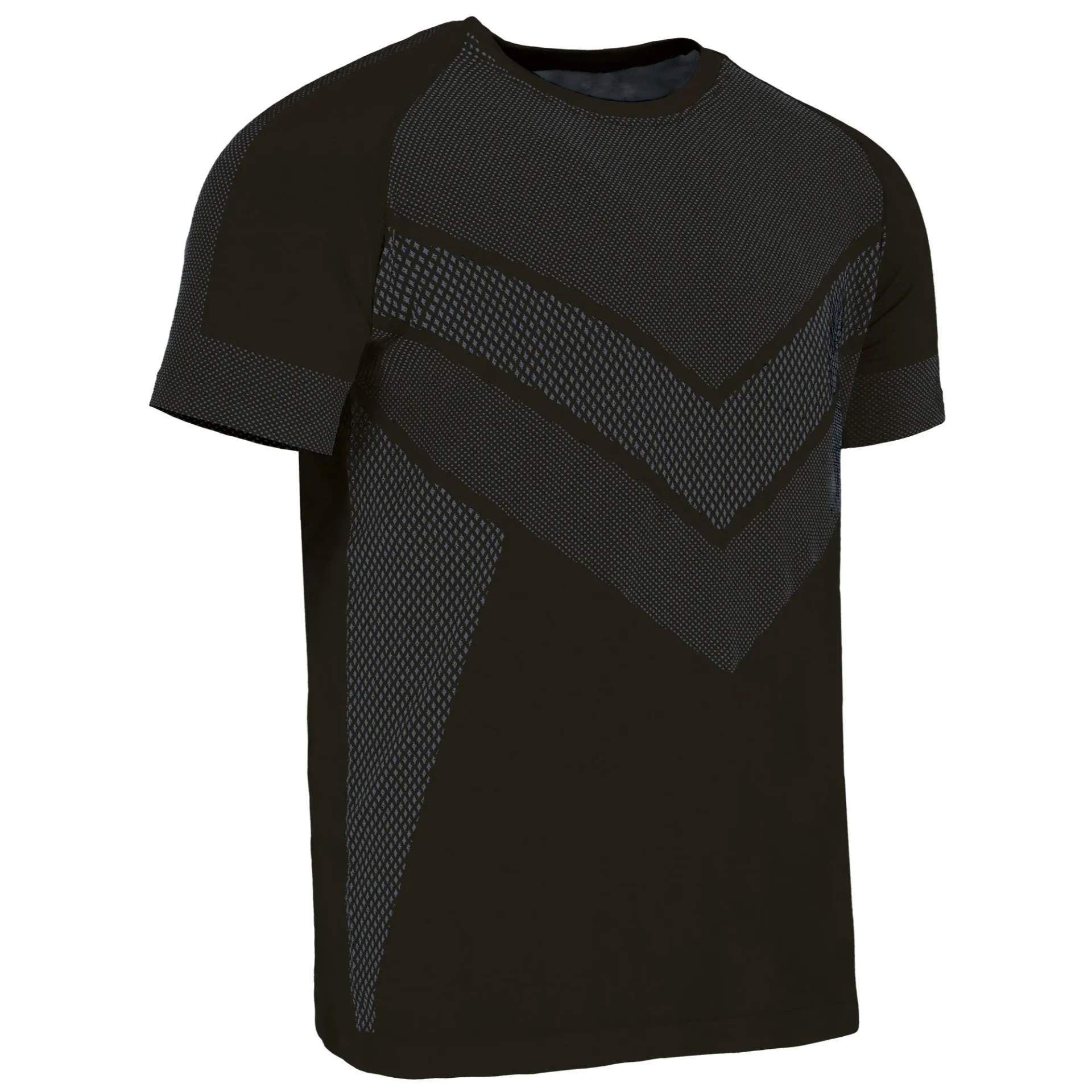 Tricou tehnic cu mânecă scurtă, bicolor, DACITA Negru