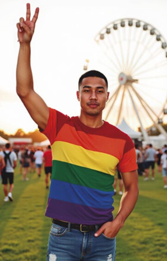 Tricou Unisex Curcubeu RAINBOW Bumbac 100%, 160g, 23,9 lei
