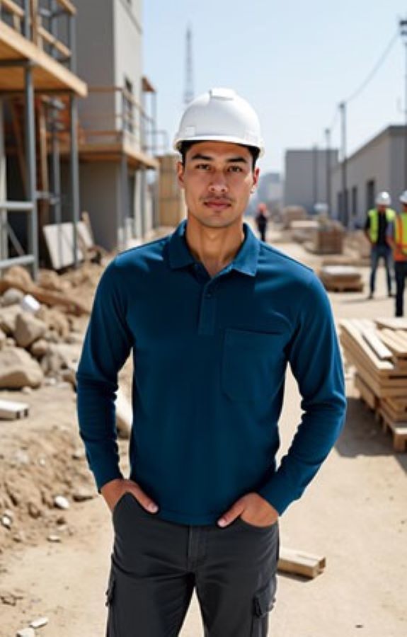 Tricou Polo BREDA Premium 100% Bumbac buzunar, m. lunga 220g 39 lei