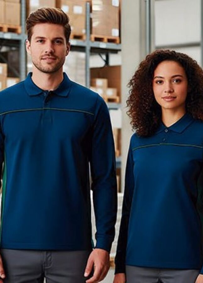 Tricou Polo bicolor THUNDER Unisex Bumbac 50% / Pe 50% 220g, mânecă lungă, 43 lei