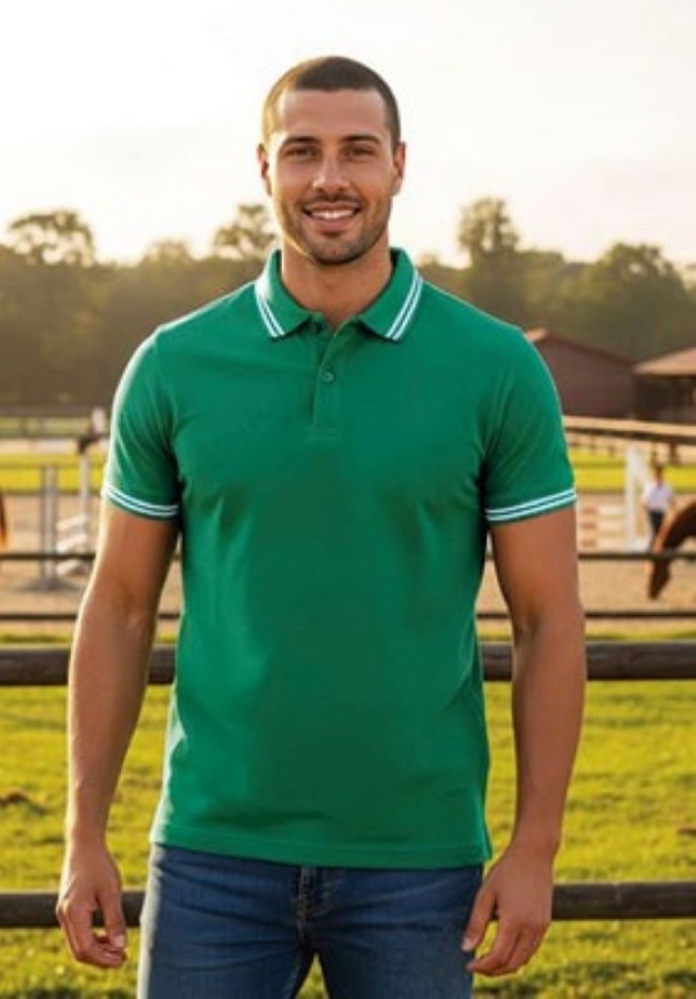 Tricou Polo tehnic JAGUAR Pe 100% 170g, dungi contrast 24,6 lei