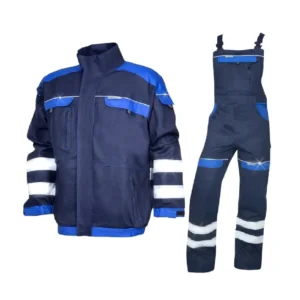 costum lucru cool trend reflex – marcaj ce 100% bumbac 260g, pantalon pieptar, bleumarin albastru