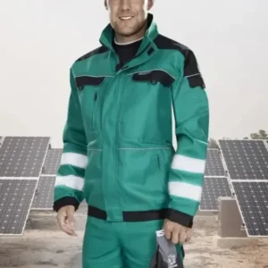 costum lucru cool trend reflex – marcaj ce 100% bumbac 260g, pantalon pieptar, verde negru