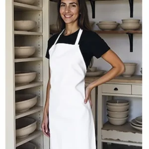 Șorț angus cu pieptar | calitate Înaltă horeca ce 210 g/mp alb