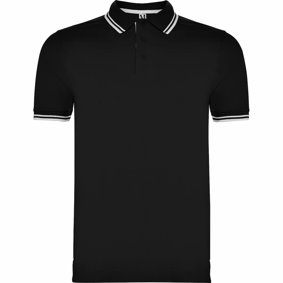 tricou polo montreal | 100% bumbac pieptănat 230g | oeko tex negru alb