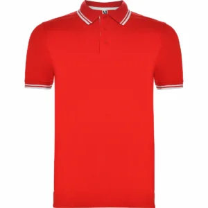 tricou polo montreal | 100% bumbac pieptănat 230g | oeko tex rosu alb