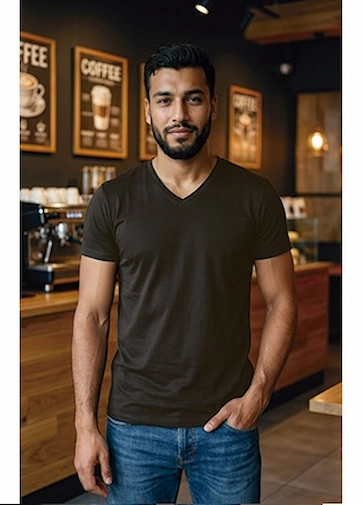 Tricoul FRESH: Croială Slim Fit și decolteu în V, Bumbac 100%, 160g, 22,4 lei