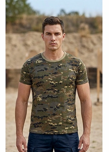 Tricou Camuflaj SOLDIER 100% Bumbac 160g Marcaj CE Oeko-Tex 24 lei