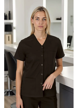 Bluză Medicală Damă RACHEL - Guler V & Nasturi, Twill 170 g 49 lei