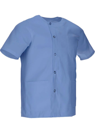bluză medicală mersch tunică cu capse metalica, twill 200g albastru delfin
