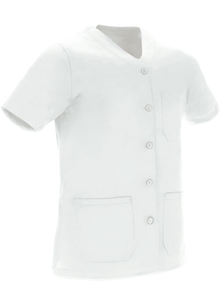 bluză medicală damă rachel guler v & nasturi, twill 170 g alb