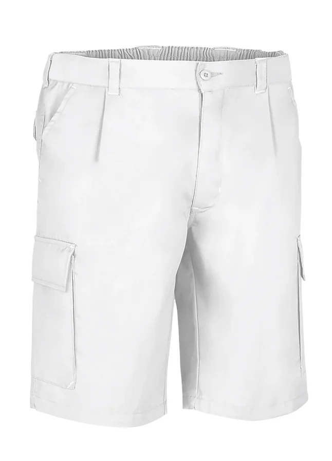 pantaloni scurti multi buzunare desert din tercot twill 210g alb