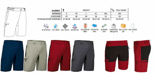 pantaloni trekking și lucru quebec bi stretch hidrofug 160 g bleumarin orion
