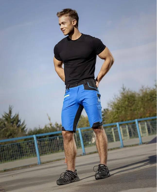 pantaloni scurti slim fit bicolor 4xstretch bumbac amalytton și tabiflex albastru