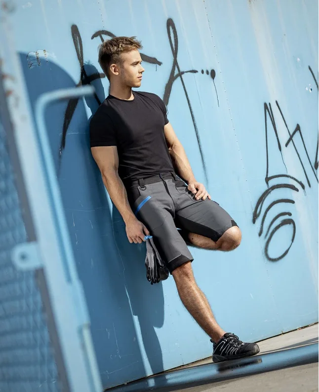 pantaloni scurti slim fit bicolor 4xstretch bumbac amalytton și tabiflex gri inchis
