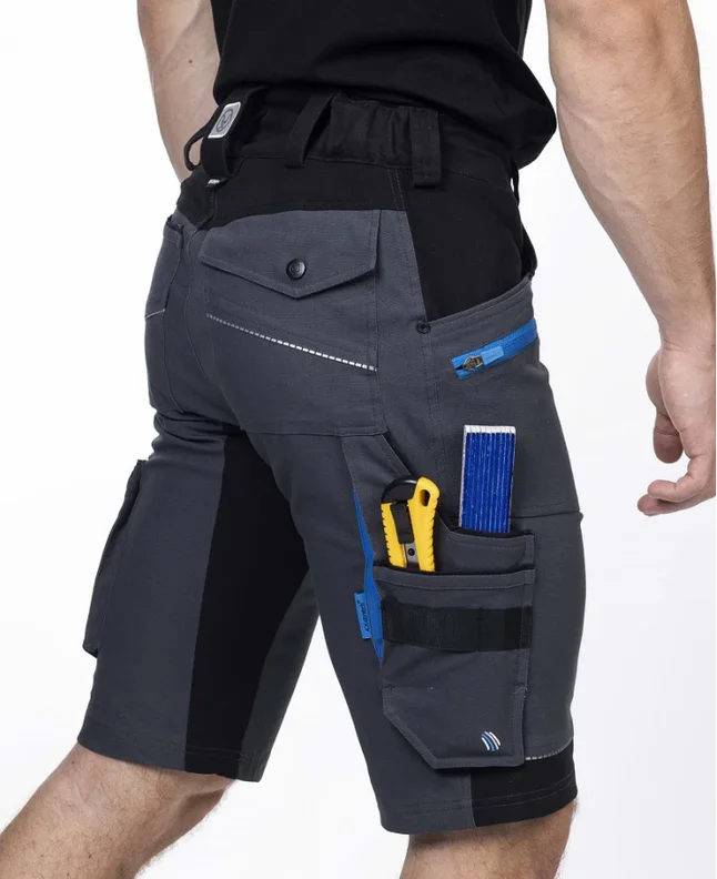 pantaloni scurti slim fit bicolor 4xstretch bumbac amalytton și tabiflex gri inchis