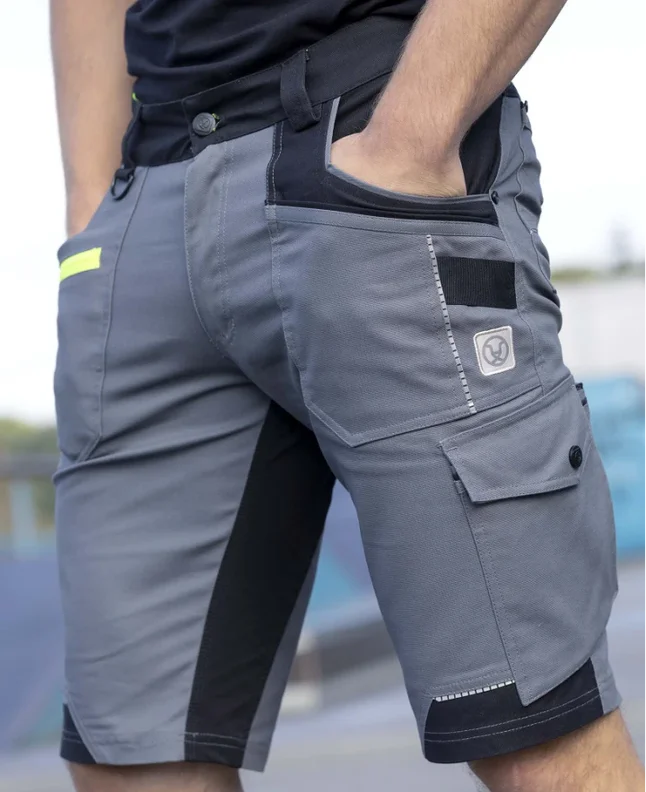 pantaloni scurti slim fit bicolor 4xstretch bumbac amalytton și tabiflex gri